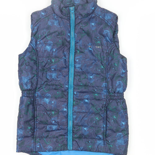 Harry Hall Girls Blue Quilted Waistcoat Age 11-12