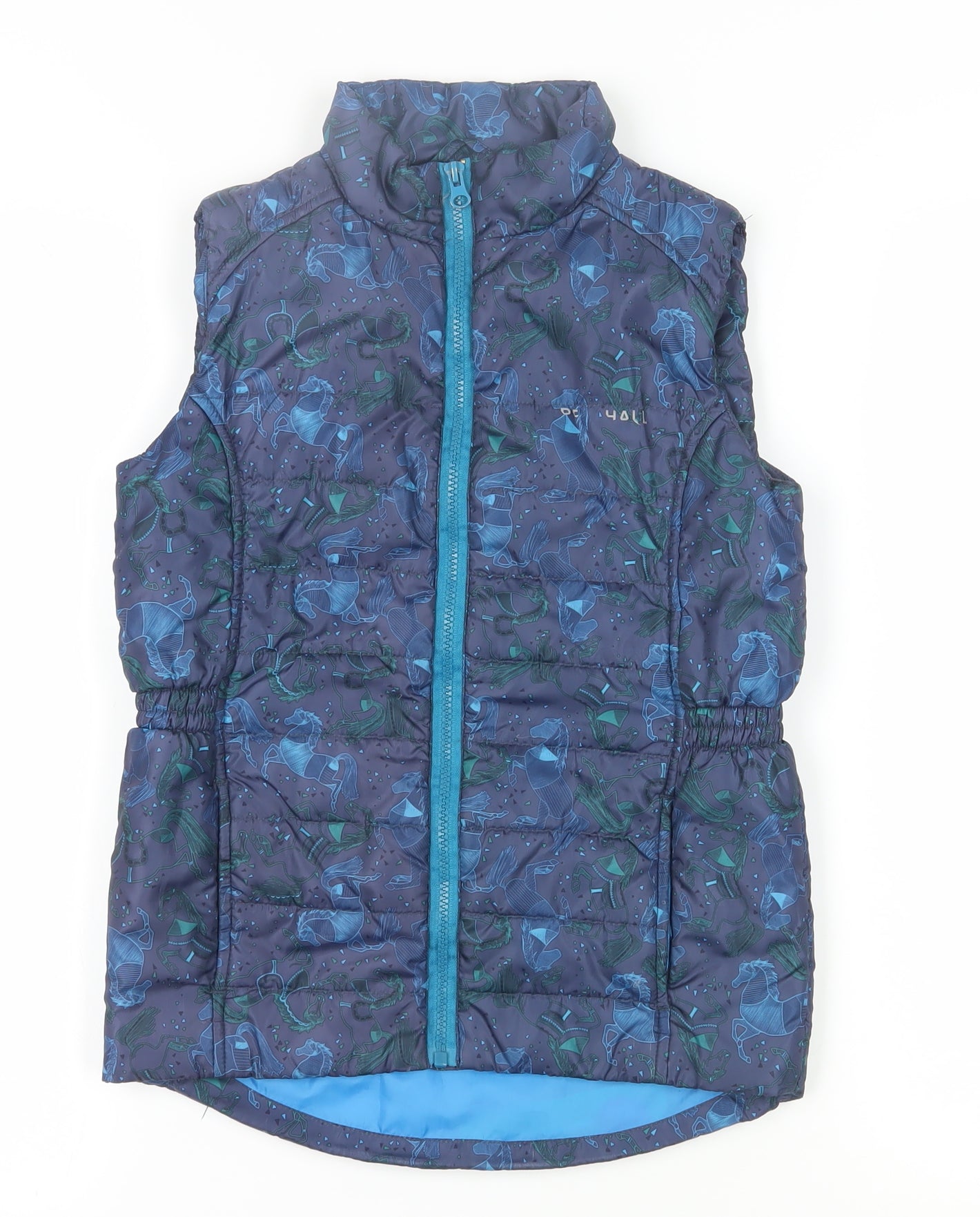 Harry Hall Girls Blue Quilted Waistcoat Age 11-12