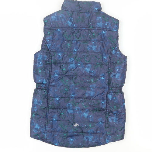 Harry Hall Girls Blue Quilted Waistcoat Age 11-12