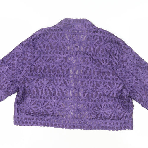 CC Women's Purple Kimono Crochet Jacket, Size 18