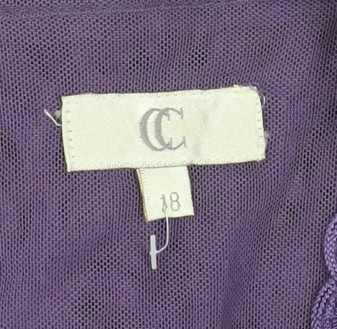 CC Women's Purple Kimono Crochet Jacket, Size 18