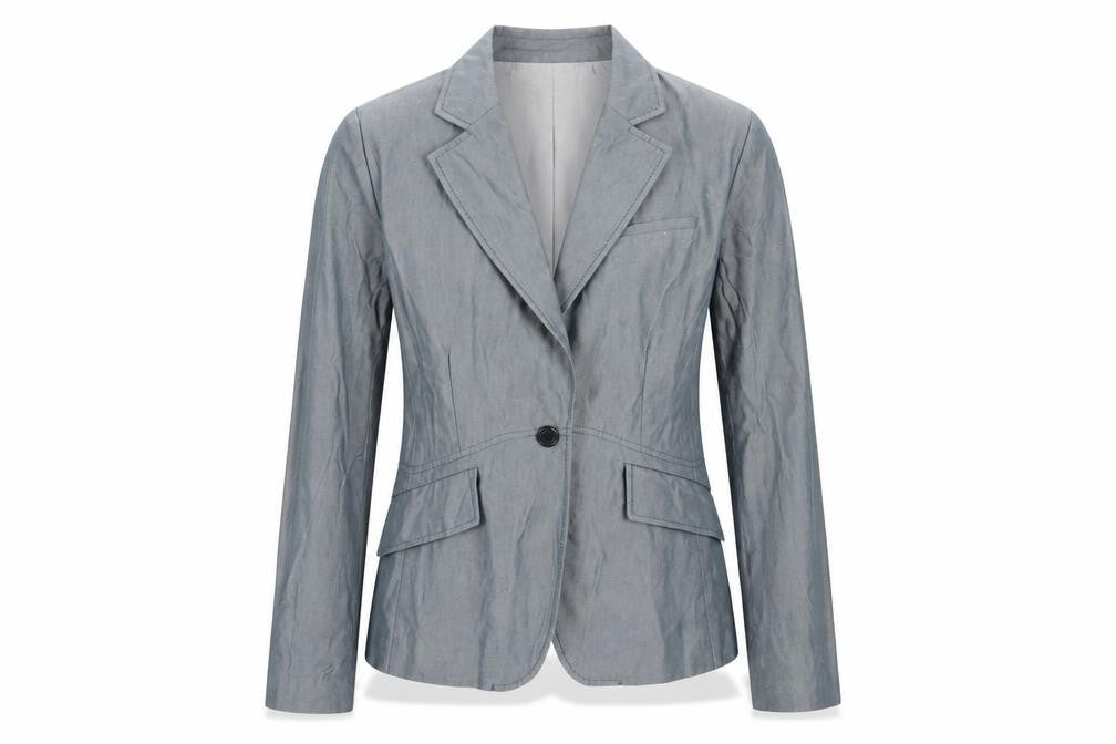 Front view of Gap Women's Blue Blazer, size 8, Business Casual