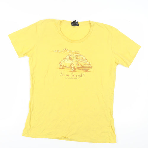 globalculture Unisex Yellow XL T-Shirt Round Neck Casual