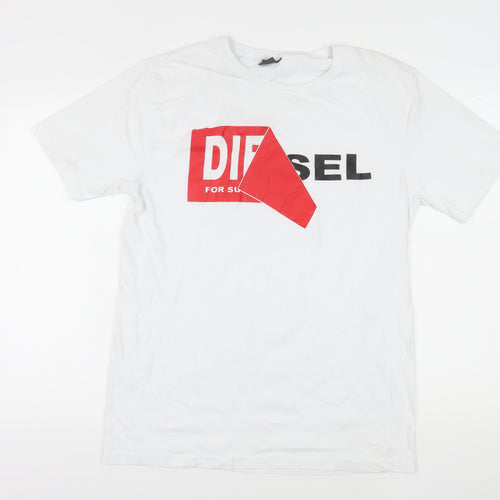 Diesel Men's White 3XL Graphic Print T-Shirt