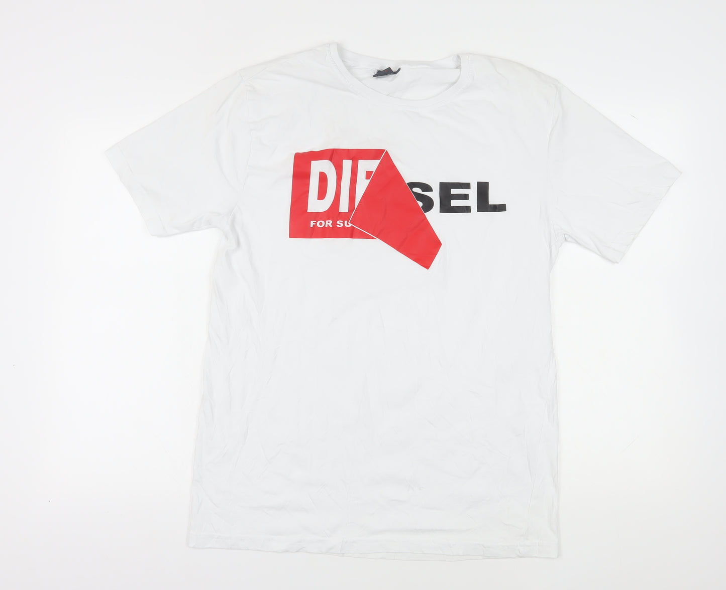 Diesel Men's White 3XL Graphic Print T-Shirt