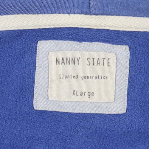 Nanny State Men's Blue XL Full Zip Hoodie with Logo