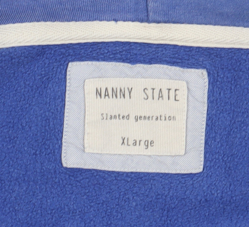 Nanny State Men's Blue XL Full Zip Hoodie with Logo