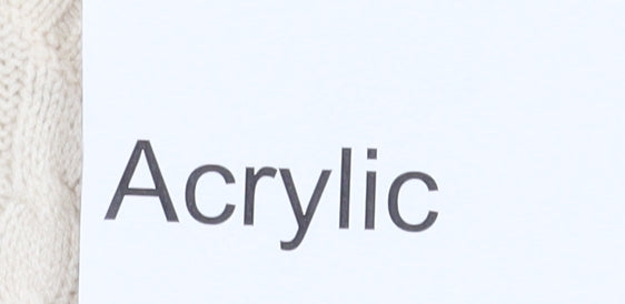 Pull & Bear Women's Ivory Cable-Knit Jumper XS