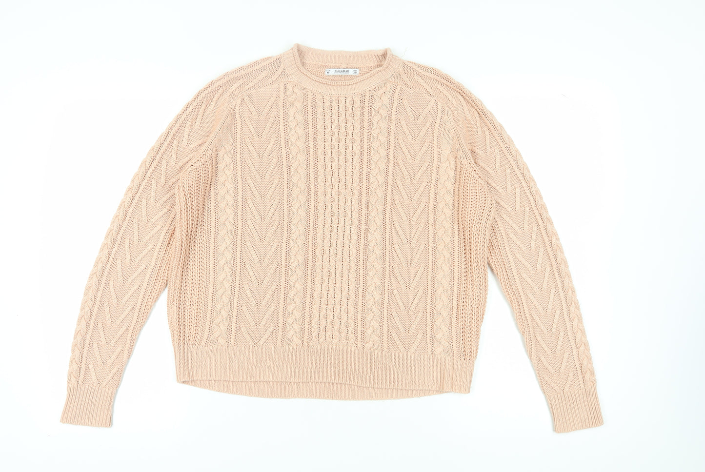 Pull&Bear Beige Crew Neck Women's Jumper Size 12