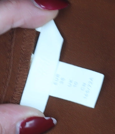 H&M Women's Brown Wrap Midi Skirt with Bow Accent, Size 10