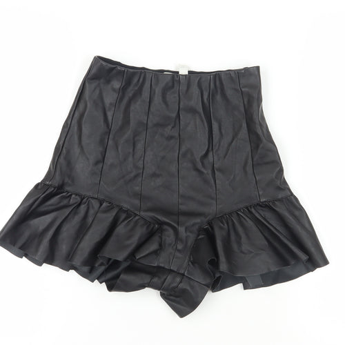 ASOS Black Ruffle Wrap Shorts for Women Size 10