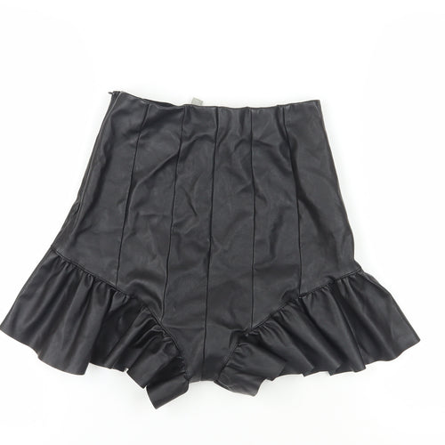 ASOS Black Ruffle Wrap Shorts for Women Size 10