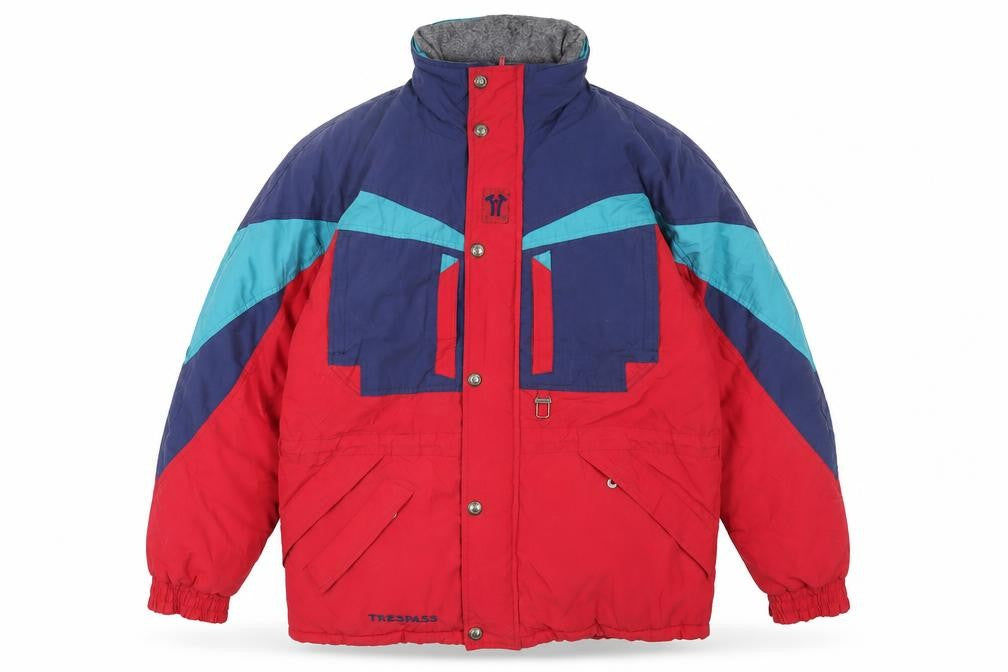 Front view of Trespass Men's Red Puffer Jacket Medium Outdoor