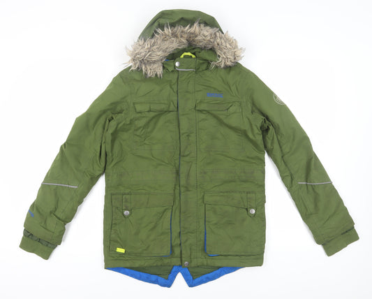 Regatta Boys Green Parka Jacket, Size 11-12 Years