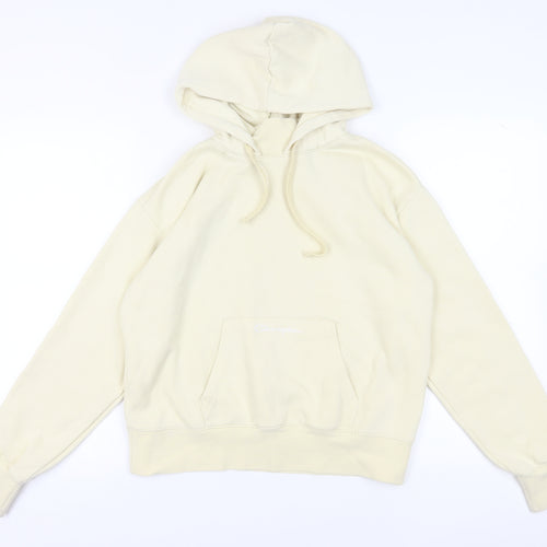 Champion Women's Beige Hoodie Large Cotton Relaxed