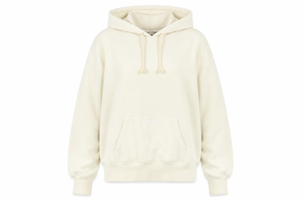 Champion Women's Beige Hoodie Large Cotton Relaxed
