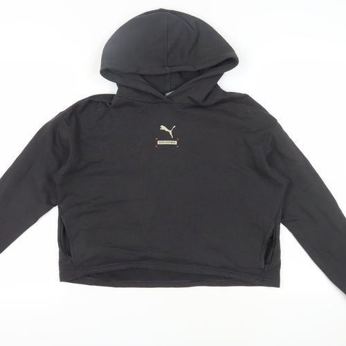 Puma Unisex Black Hoodie Cotton Pullover S Size