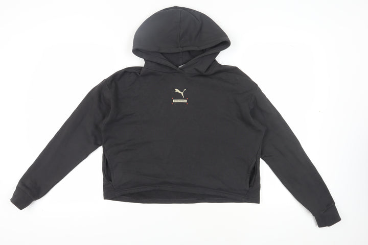 Puma Unisex Black Hoodie Cotton Pullover S Size