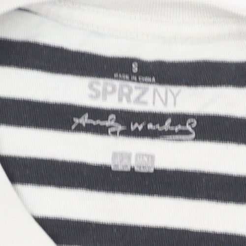 SPZ NY Unisex Black Striped Ringer T-Shirt S