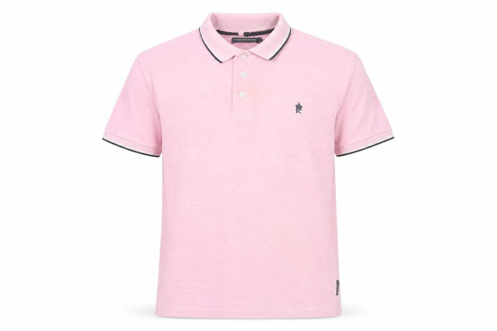 Front view of French Connection Men's Pink Polo M Short Sleeve