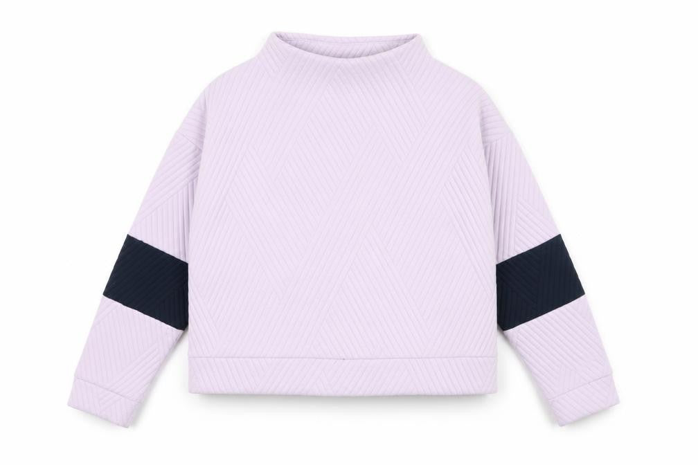 Front view of GapFit Women's Purple XL Mock Neck Sweatshirt