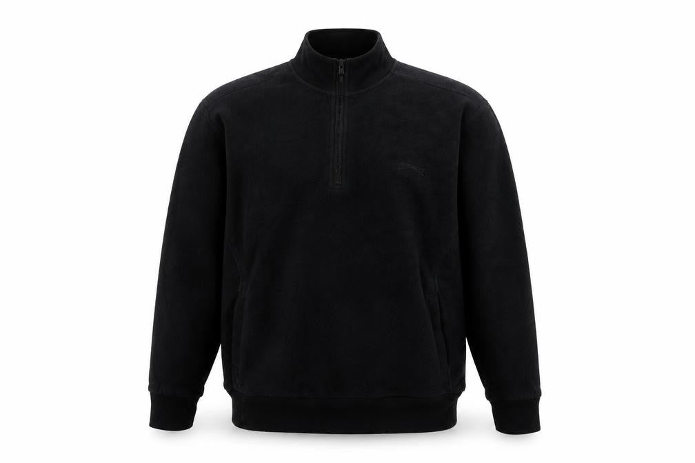 Front view of Slazenger Men's Black M 1/2 Zip Sweatshirt