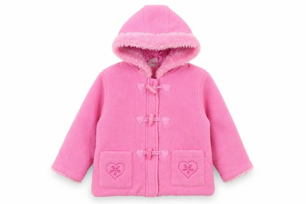 Ladybird Pink Girls Duffle Coat 12-18m, Hooded Winter Wear