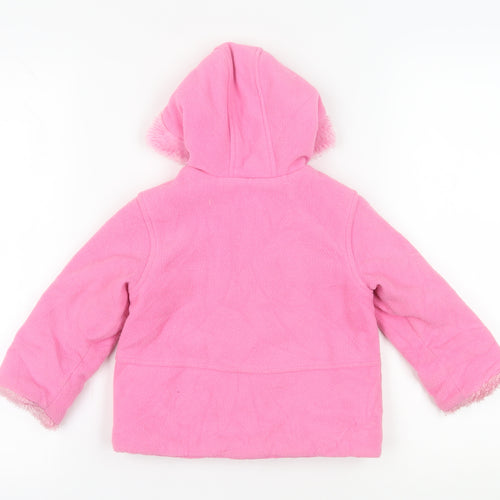 Ladybird Pink Girls Duffle Coat 12-18m, Hooded Winter Wear