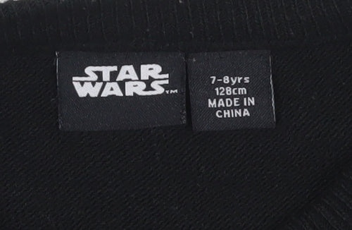 Star Wars Boys Black Pullover Jumper 7-8 Years Mandalorian