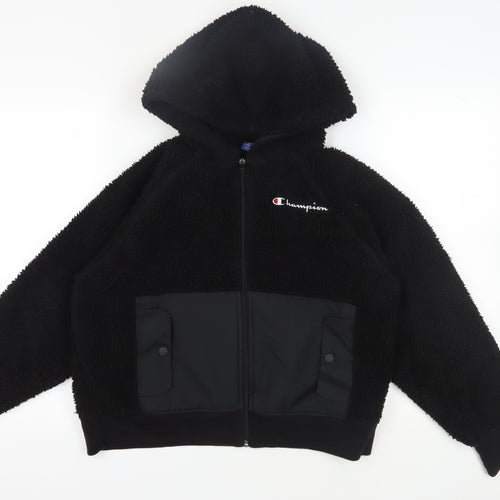 Champion Women's Black Fleece Puffer Jacket Medium