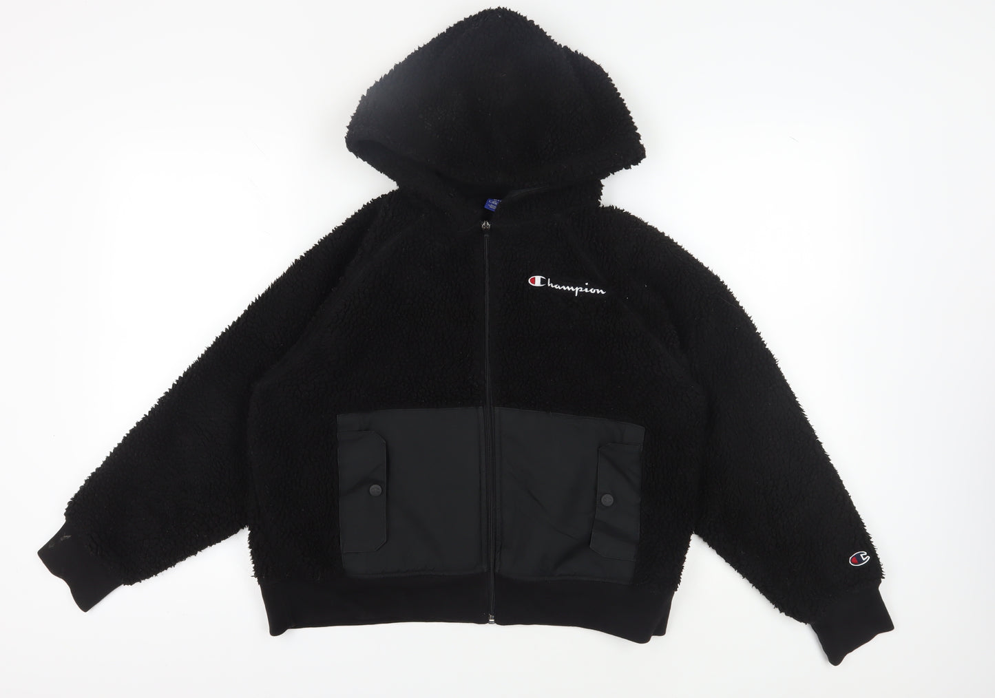 Champion Women's Black Fleece Puffer Jacket Medium