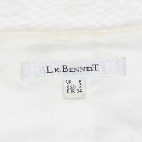L.K. Bennett Women's Ivory Sequin Sheath Dress Size 6