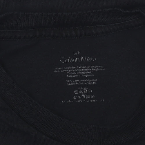 Calvin Klein Men's Black S Cotton Crew Neck T-Shirt