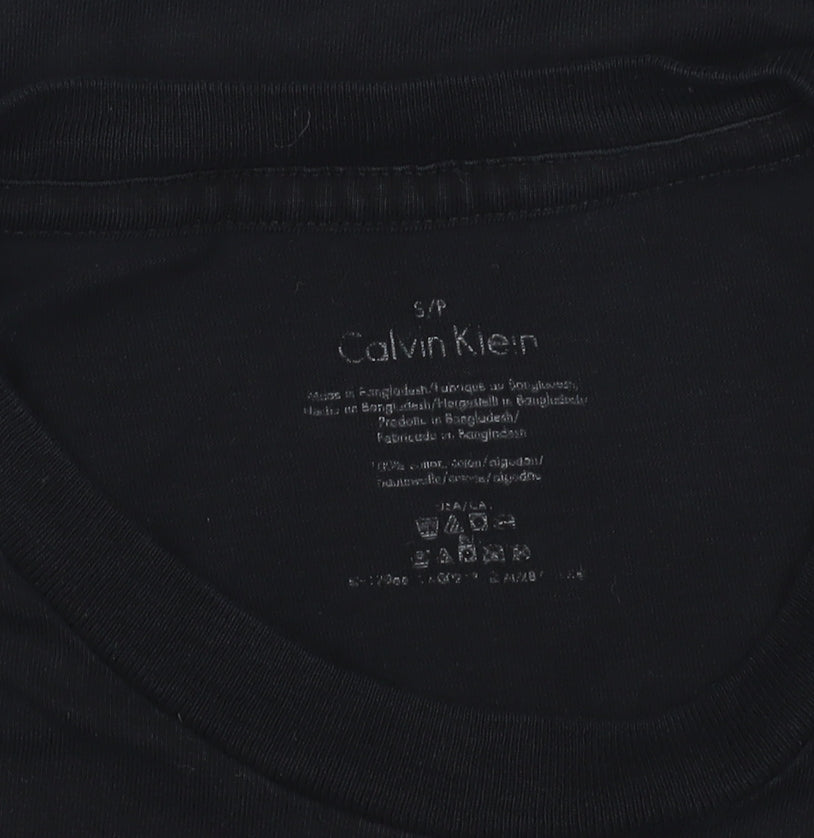 Calvin Klein Men's Black S Cotton Crew Neck T-Shirt