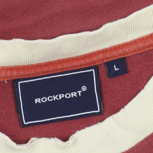 Rockport Men's Red Logo T-Shirt, Size L, Crew Neck, Cotton