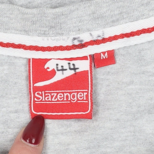 Slazenger Men's Grey Cotton Crew Neck T-Shirt M