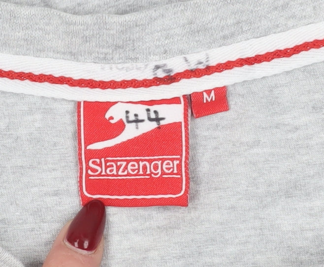 Slazenger Men's Grey Cotton Crew Neck T-Shirt M