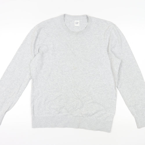 Gap Men's Grey Cotton Pullover Jumper M