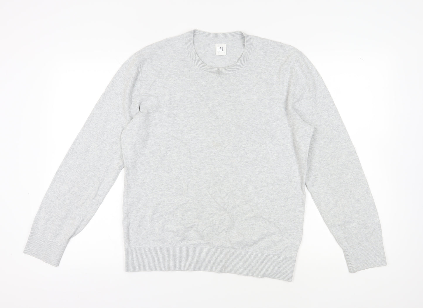 Gap Men's Grey Cotton Pullover Jumper M