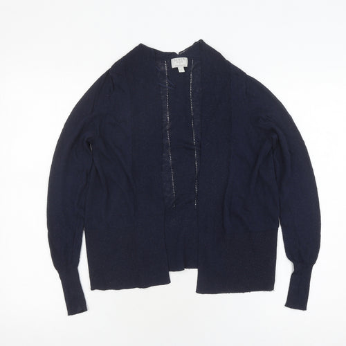 Monsoon Women's Blue Cardigan S, Linen Blend Knit