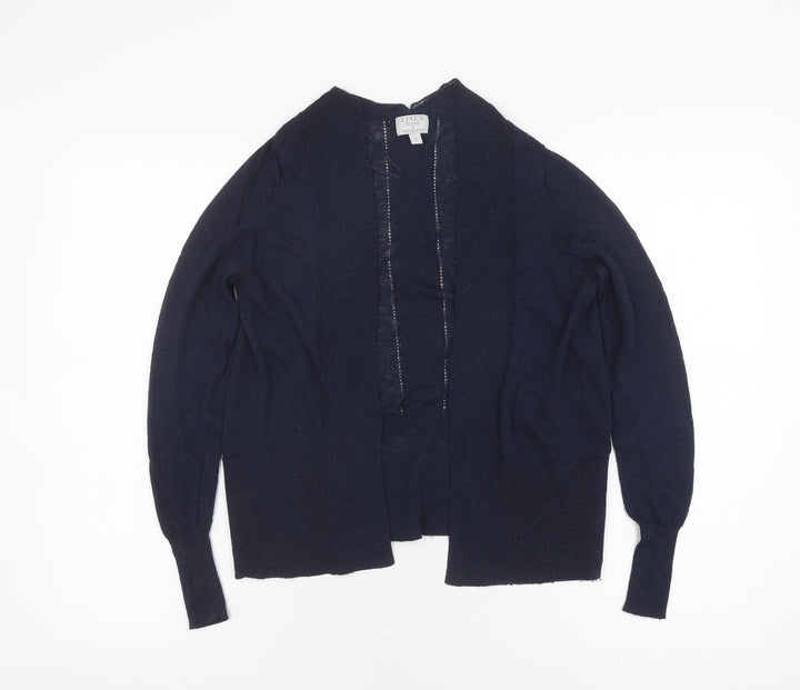 Monsoon Women's Blue Cardigan S, Linen Blend Knit