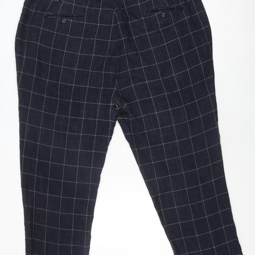 Jacamo Men's Black Check Trousers Size 48S