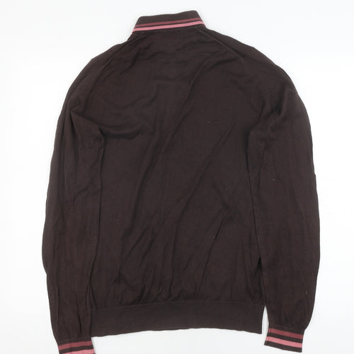 John Smedley Brown Henley Jumper, Men's M, Cotton