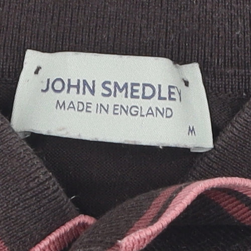 John Smedley Brown Henley Jumper, Men's M, Cotton