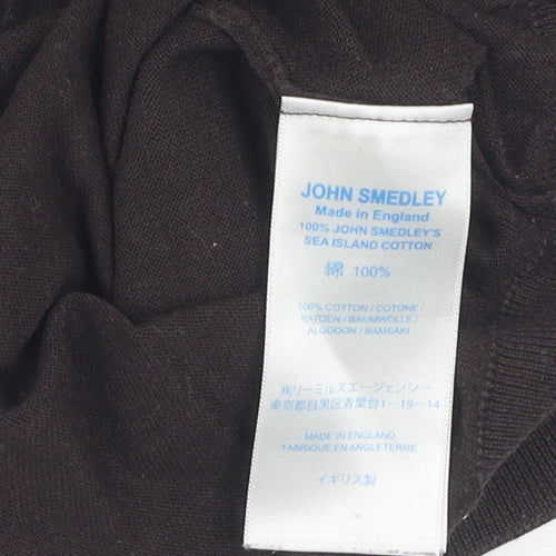 John Smedley Brown Henley Jumper, Men's M, Cotton