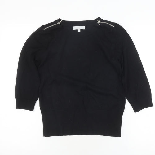 Red Herring Women's Black Basic Knit Top, Size 2