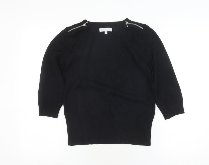 Red Herring Women's Black Basic Knit Top, Size 2