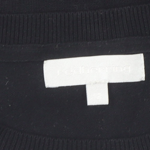 Red Herring Women's Black Basic Knit Top, Size 2