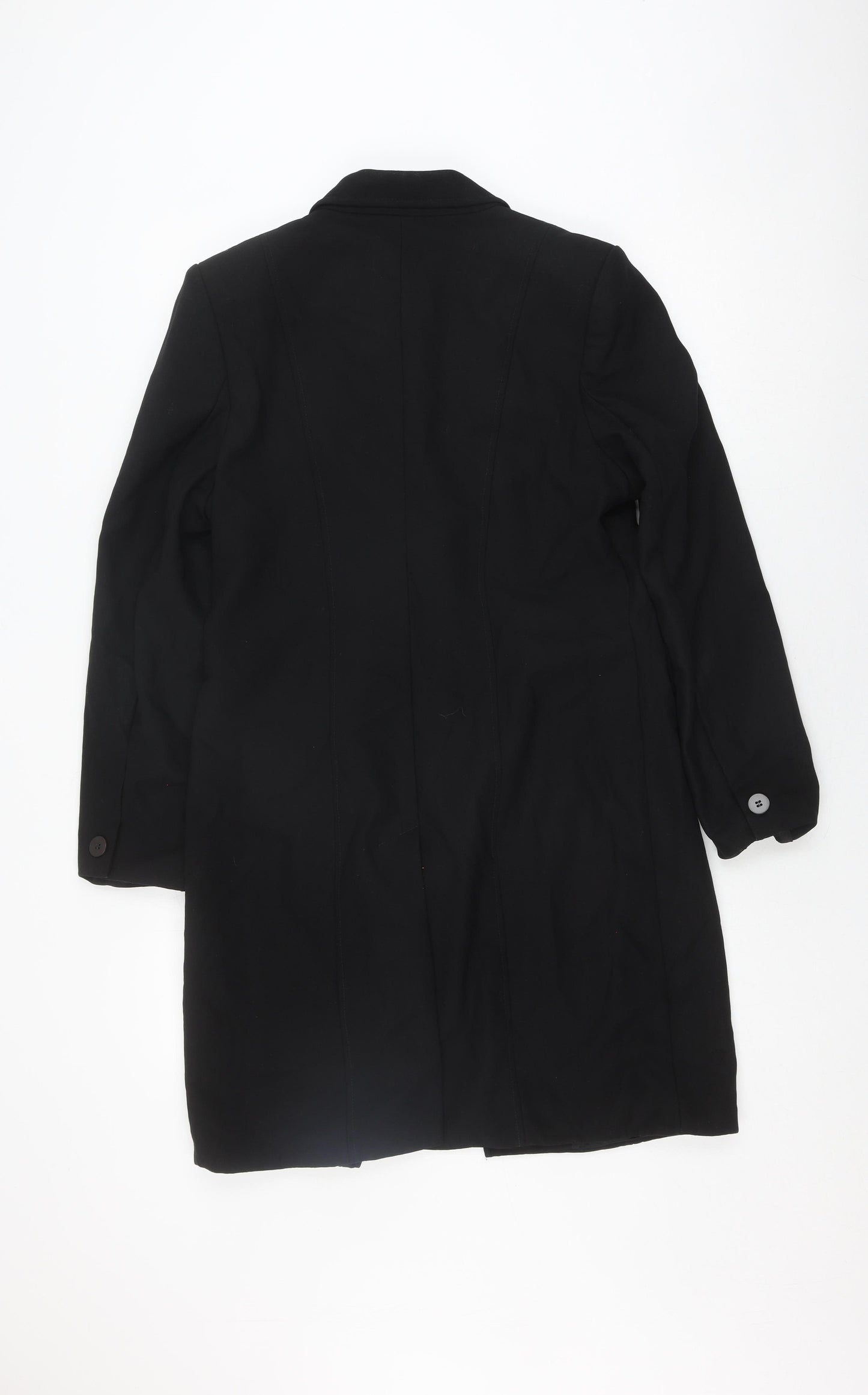 Marks and Spencer Black Wool Women's Overcoat Size 14