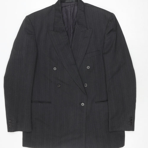 Burton Men's Black Striped Suit Jacket 42L